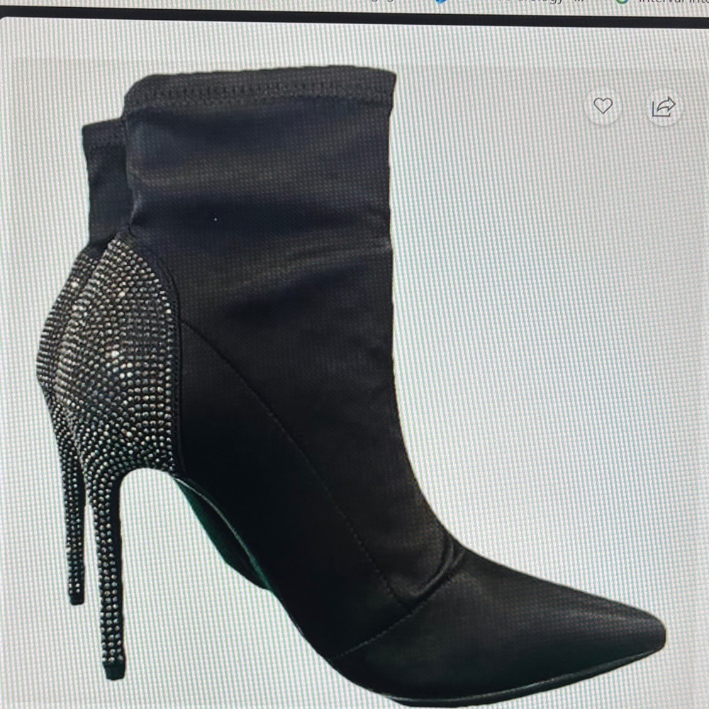 New Lauren Lorraine Monique Rhinestone High heel Stilleto boots.  Size 6